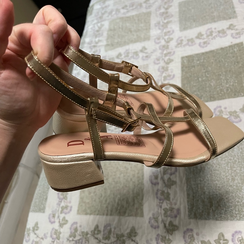 Diane Gold Strappy Sandals